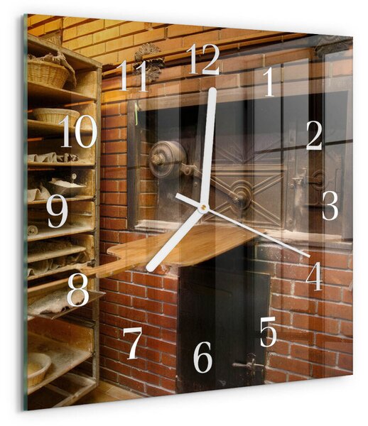 Skleněné hodiny Chlebová pec zskb-30x30-00080318