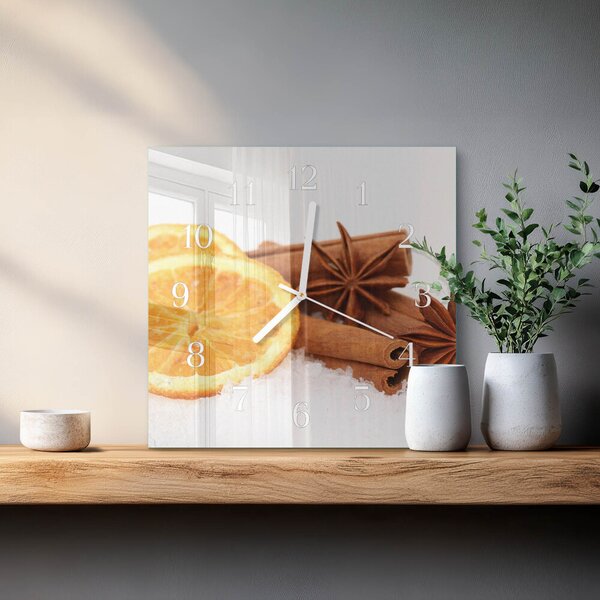 Skleněné hodiny Citrónová vanilka zskb-30x30-00083146