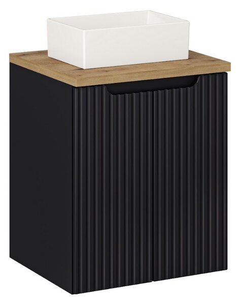Koupelnová skříňka s umyvadlem a deskou NOVA Black DU50/3 | 50 cm