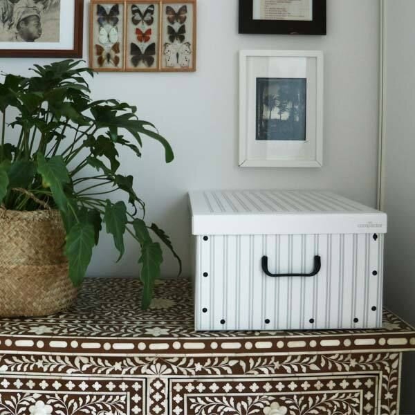 Skládací úložná krabice - karton box Compactor Anton 50 x 40 x v.25 cm, šedo-bílá
