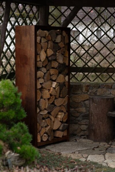 Stora Zahradní dřevník 180 x 120 x 40 cm, corten CORGARDEN 1035