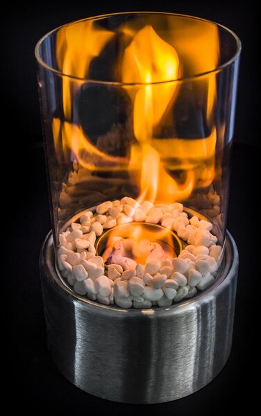 Biokrb, volně stojící krb na biopalivo, stůl, terasa, Den otců, táta