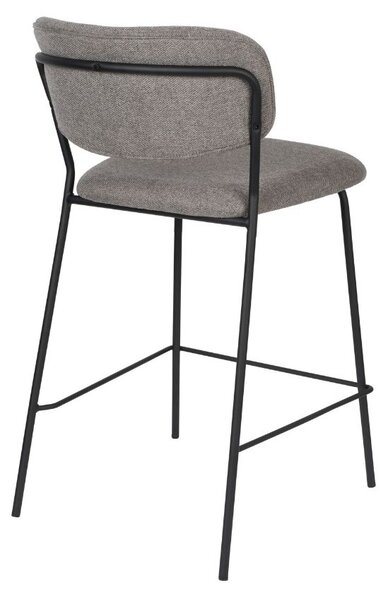 White Label Světle šedá látková barová židle WLL Jolien 65 cm