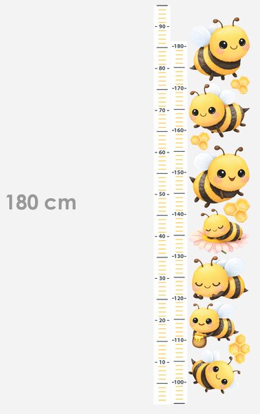 Metr včely a včelky textilní přelepitelné samolepky na zeď výška 160 cm