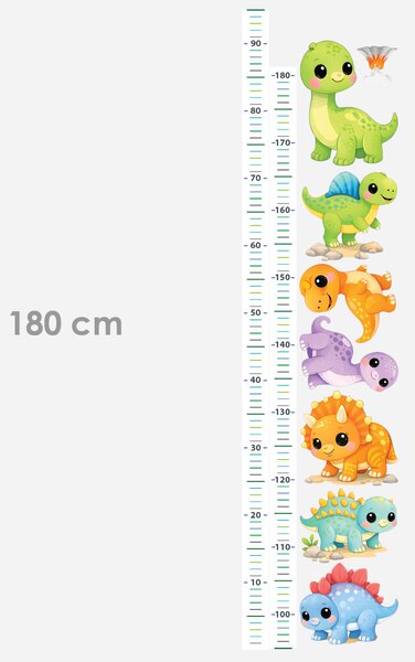 Metr dino dinosauři textilní přelepitelné samolepky na zeď výška 160 cm