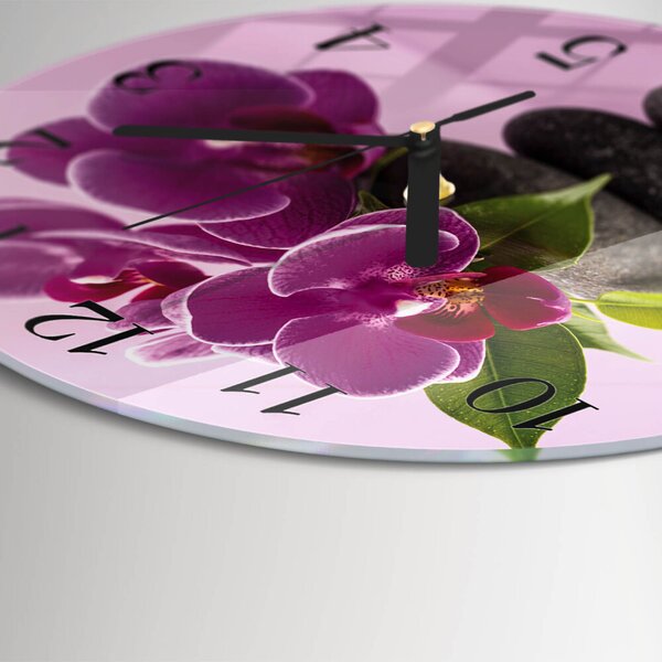 Skleněné nástěnné hodiny Orchidej zsoc-fi30-00177075