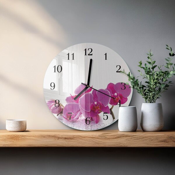 Skleněné nástěnné hodiny Orchidej zsoc-fi30-00177569