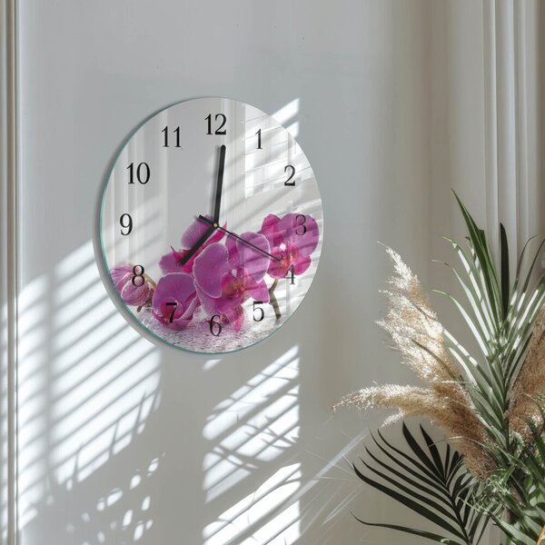Skleněné nástěnné hodiny Orchidej zsoc-fi30-00177569