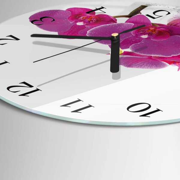 Skleněné nástěnné hodiny Orchidej zsoc-fi30-00177569