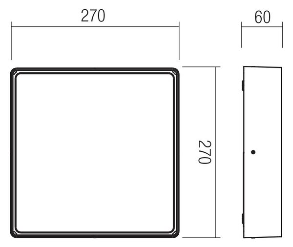 Redo Venkovní stropní LED svítidlo NOX 29,5W, 27x27 cm, CCT 2700/3000K, IP65 Barva: Černá, Stmívání, řízení: ON/OFF (bez stmívání)