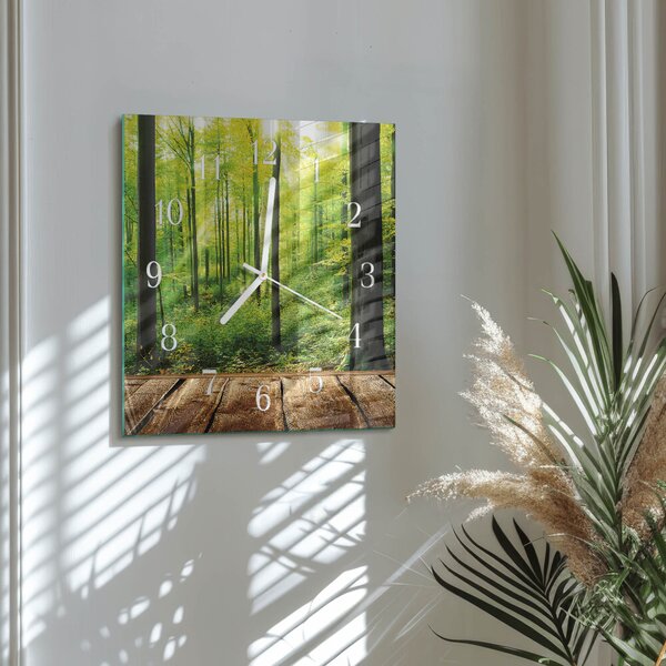 Skleněné hodiny Les zskb-30x30-00086594