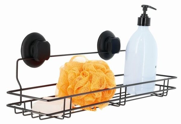 Polička pod zrcadlo Compactor Bestlock Black s přísavkami - bez vrtání, nosnost až 12 kg