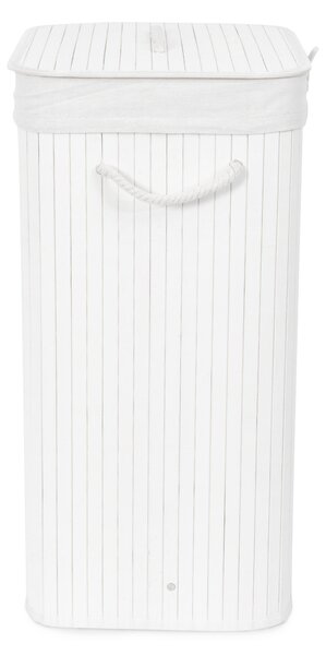 Bambusový koš na prádlo s víkem Compactor Bamboo - obdélníkový, bílý, 40 x 30 x v60 cm