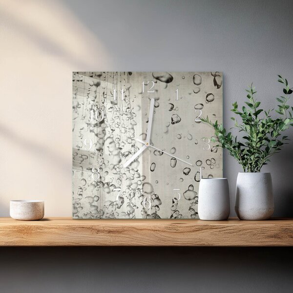 Skleněné hodiny Kapky zskb-30x30-00087069