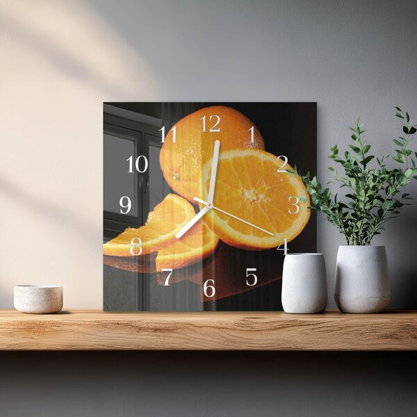 Skleněné hodiny Pomeranče zskb-30x30-00084361