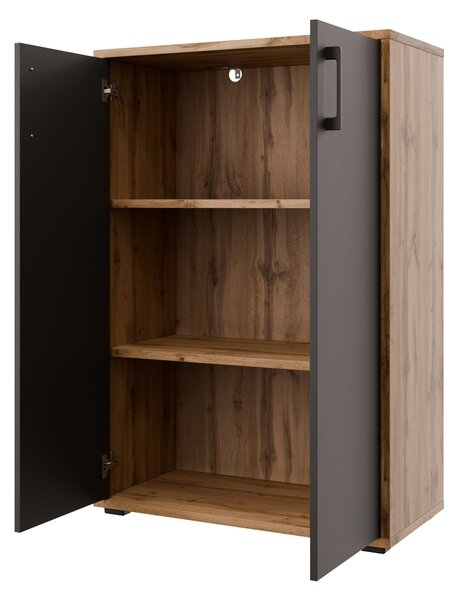 Skříňka NEJBY GIANNI PREMIUM typ 1, korpus: dub wotan, dvířka: antracit