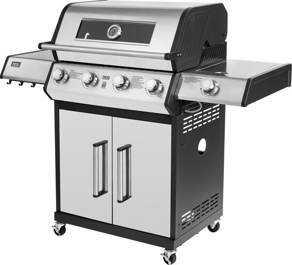Teesa TSA0250 Plynový gril BBQ 5006 MASTER, 5 hoák, 14 kW, erno-stíbrná