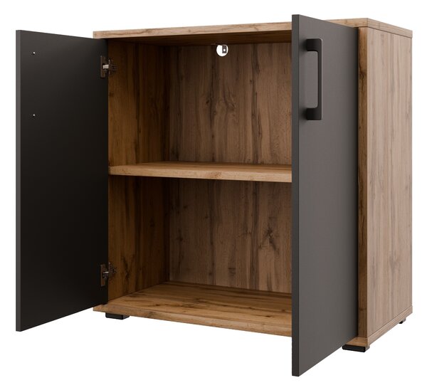 Skříňka NEJBY GIANNI PREMIUM typ 2, korpus: dub wotan, dvířka: antracit