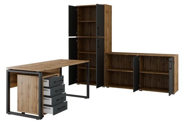 Kancelářská sestava NEJBY GIANNI PREMIUM 2, dub wotan/antracit