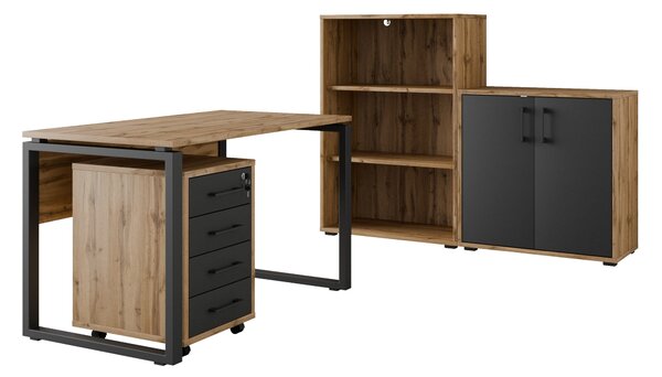 Kancelářská sestava NEJBY GIANNI PREMIUM 3, dub wotan/antracit