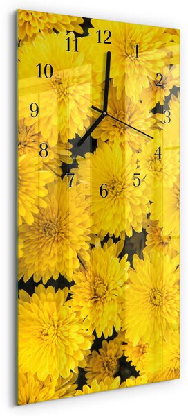 Skleněné hodiny vertikální Květiny zsppc-30x60-00175145