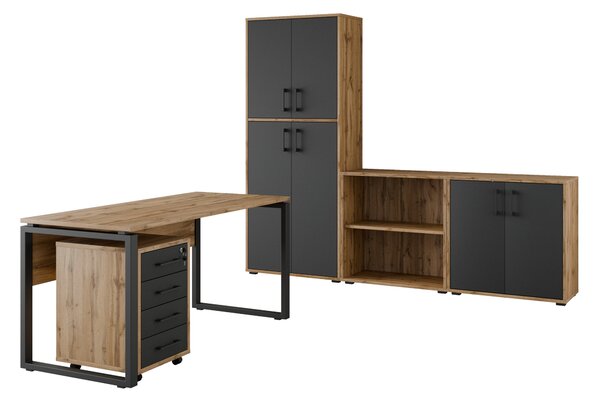 Kancelářská sestava NEJBY GIANNI PREMIUM 2, dub wotan/antracit