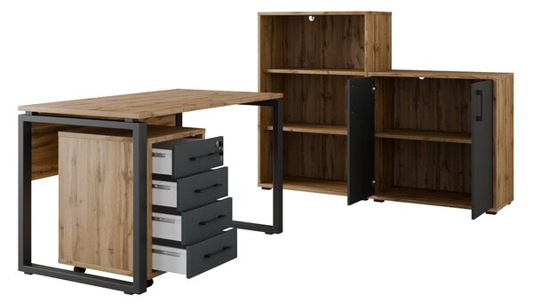 Kancelářská sestava NEJBY GIANNI PREMIUM 3, dub wotan/antracit