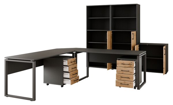 Kancelářská sestava NEJBY GIANNI PREMIUM 5, antracit/dub wotan
