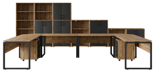 Kancelářská sestava NEJBY GIANNI PREMIUM 6, dub wotan/antracit
