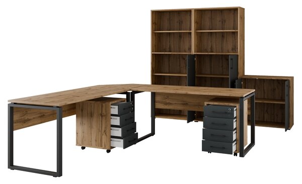 Kancelářská sestava NEJBY GIANNI PREMIUM 5, dub wotan/antracit