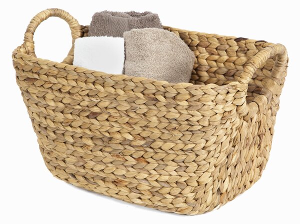 Ručně pletený úložný košík z vodního hyacintu Compactor Caracas L, 46 x 27 x 27,5 cm