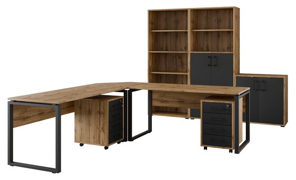 Kancelářská sestava NEJBY GIANNI PREMIUM 5, dub wotan/antracit