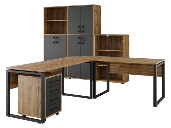 Kancelářská sestava NEJBY GIANNI PREMIUM 1, dub wotan/antracit