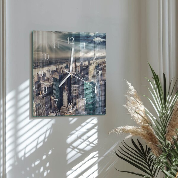 Skleněné hodiny Město zskb-30x30-00085678