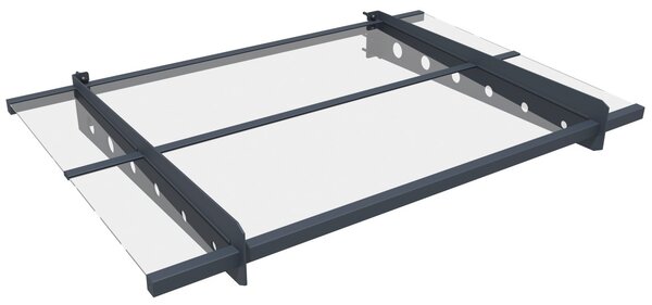 Hliníkový vchodový přístřešek BestBerg BBDA-B12 / 120 x 80 cm / šedá