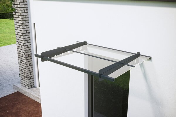 Hliníkový vchodový přístřešek BestBerg BBDA-B12 / 120 x 80 cm / šedá