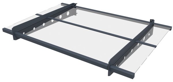 Hliníkový vchodový přístřešek BestBerg BBDA-B12 / 120 x 80 cm / šedá