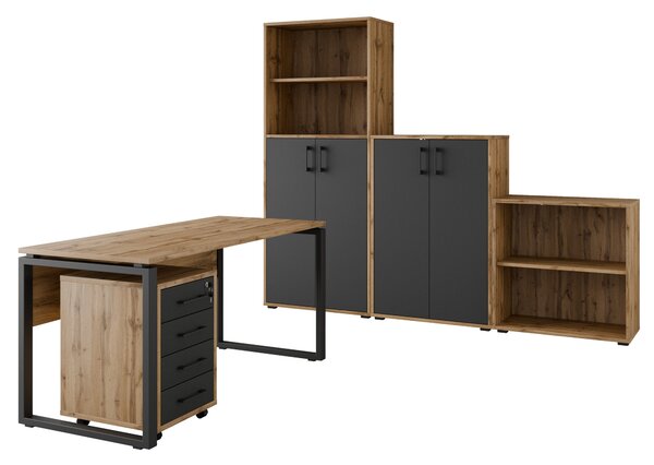 Kancelářská sestava NEJBY GIANNI PREMIUM 4, dub wotan/antracit
