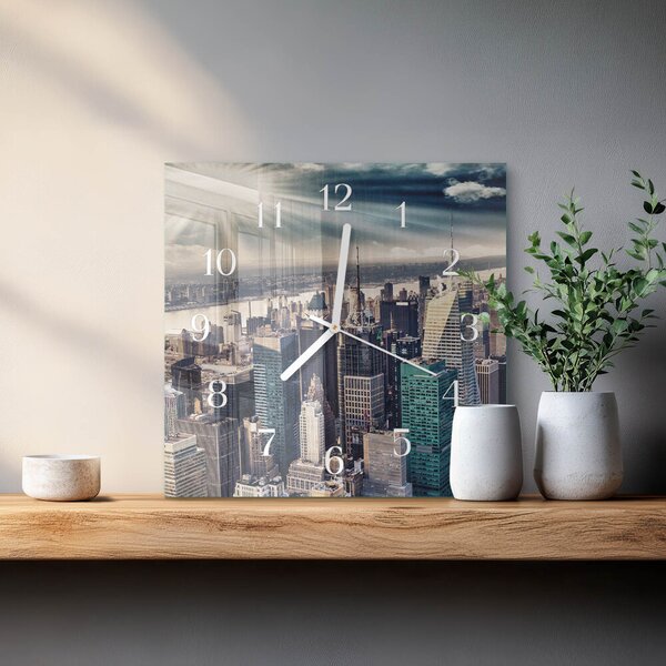 Skleněné hodiny Město zskb-30x30-00085678