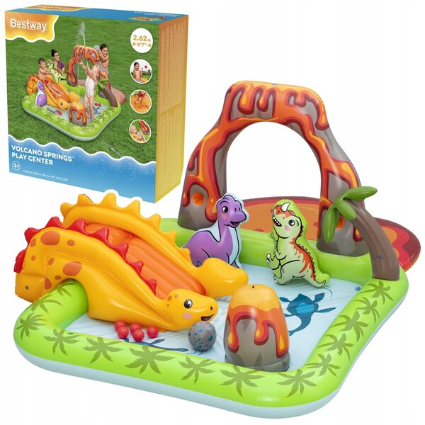 Nafukovací bazén obdélníkový DĚTSKÉ HŘIŠTĚ VODNÍ DINOSAUŘI Bestway 262 x 188 cm