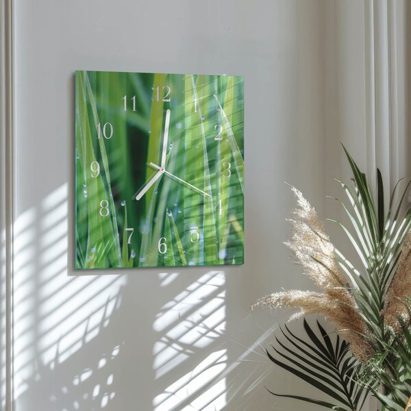Skleněné hodiny Tráva zskb-30x30-00086232