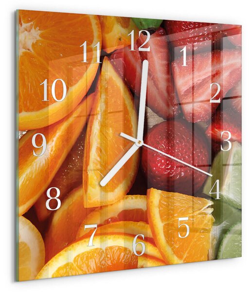 Skleněné hodiny Ovoce zskb-30x30-00082109