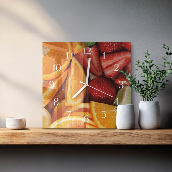 Skleněné hodiny Ovoce zskb-30x30-00082109