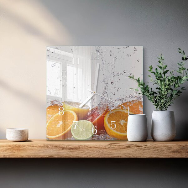 Skleněné hodiny Pomeranče zskb-30x30-00087655