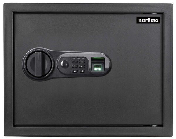 Digitální trezor na otisk prstu BestBerg BBSB-2F / 30 x 38 x 30 cm / černá