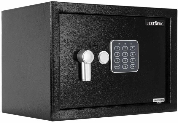 Digitální trezor BestBerg BBSB-3C / 20 x 31 x 20 cm / černá