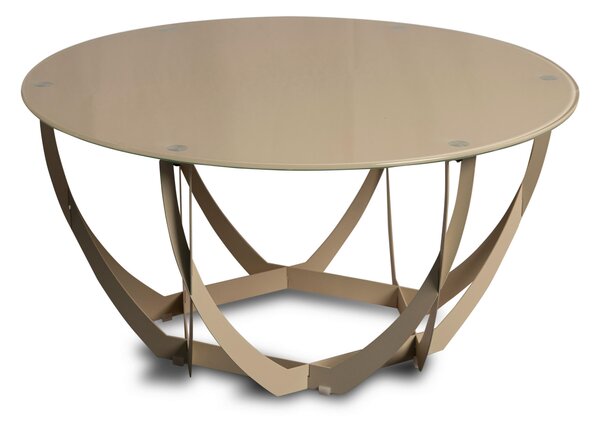 KONFERENČNÍ STOLEK, krémová, kov, sklo, 80/80/40 cm Xora - Konferenční stolky, Online Only