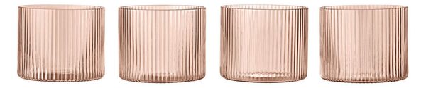 Ferm Living Sklenice Ripple Low set 4ks, blush