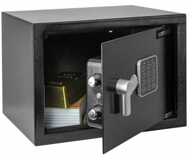 Digitální trezor BestBerg BBSB-3C / 20 x 31 x 20 cm / černá