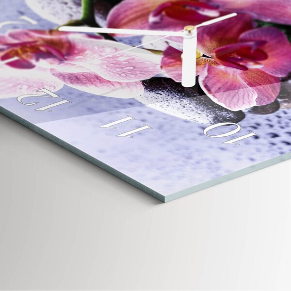 Skleněné hodiny Orchidej zskb-30x30-00086589